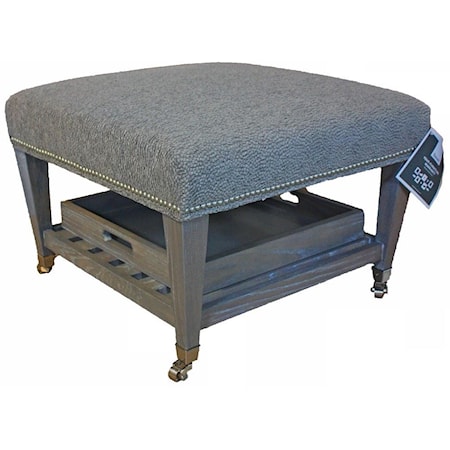 26" x 26" Customizable Ottoman with Tray